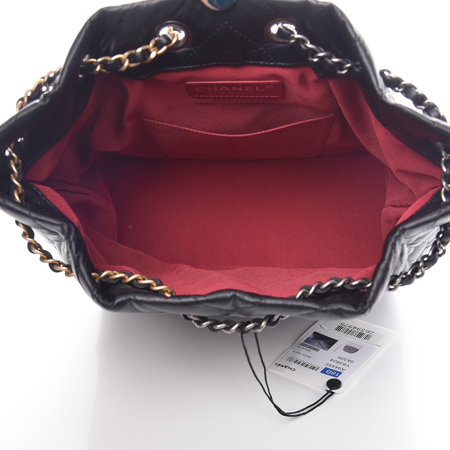 Chanel Aged Calfskin Chevron Quilted Small Gabrielle Backpack Black 5 of 8