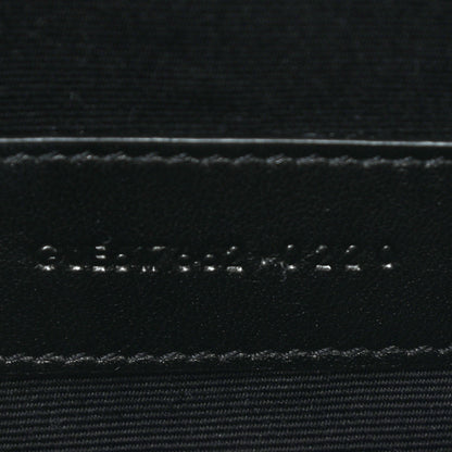 Saint Laurent Grain De Poudre Matelasse Chevron Monogram Envelope Clutch Black 7 of 7