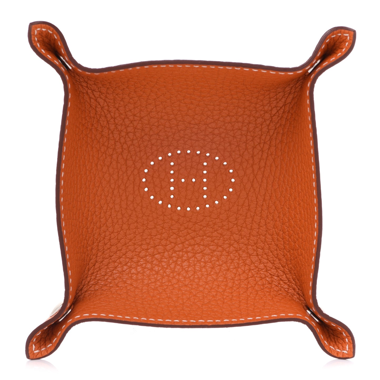 Taurillon Clemence Mini Mises et Relances Change Tray Orange