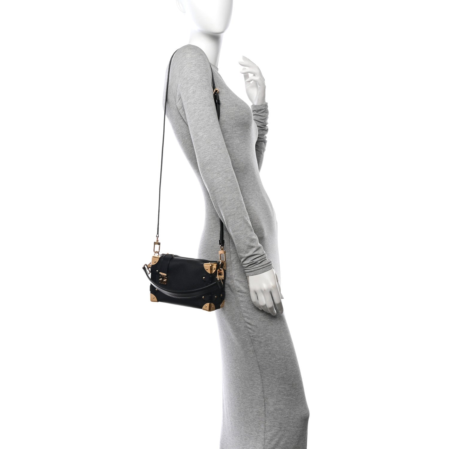 Louis Vuitton Grained Calfskin Side Trunk PM Black 2 of 11