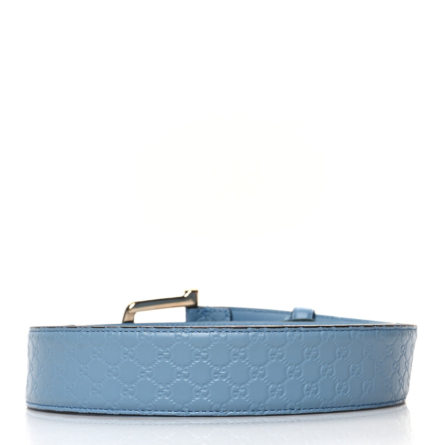 Soft Microguccissima Margaux Calfskin Belt 95 38 Mineral Blue