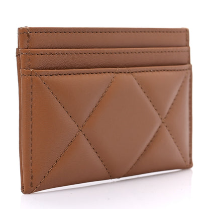Chanel Lambskin Quilted Chanel 19 Card Holder Brown 3 of 9