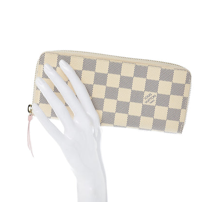 Louis Vuitton Damier Azur Clemence Wallet Rose Ballerine 2 of 7