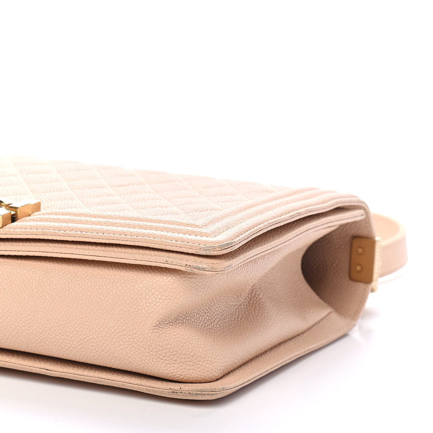 Caviar Quilted New Medium Boy Flap Beige