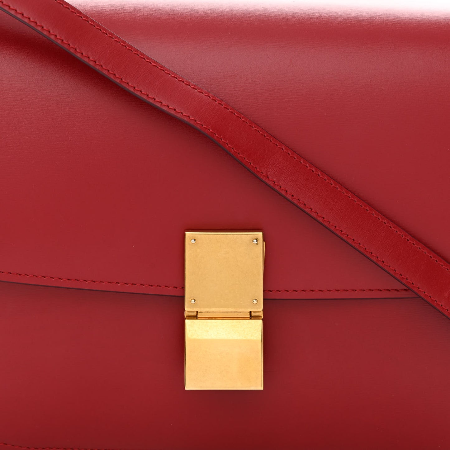 Box Calfskin Medium Classic Box Flap Bag Red
