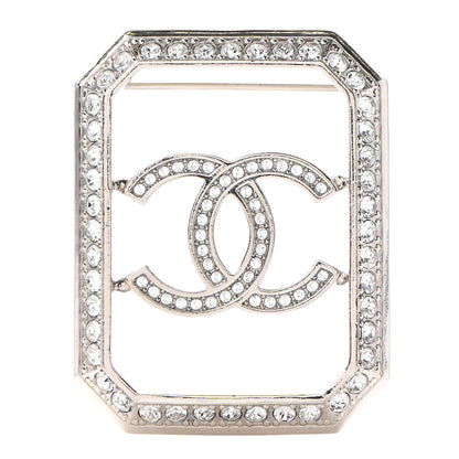 Chanel Crystal CC Brooch Silver 1 of 5
