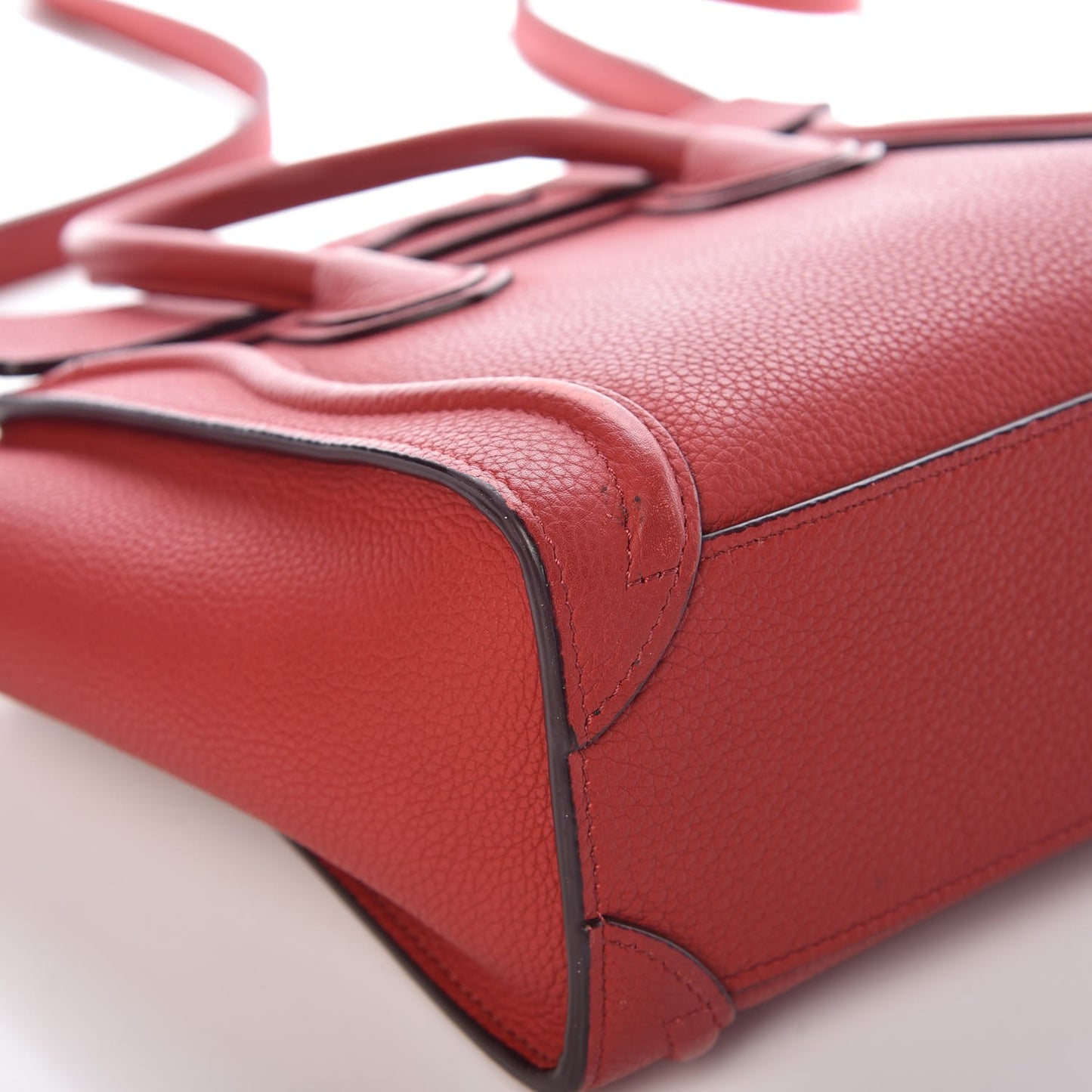 Drummed Calfskin Nano Luggage Coquelicot