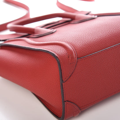 Celine Drummed Calfskin Nano Luggage Coquelicot 11 of 16