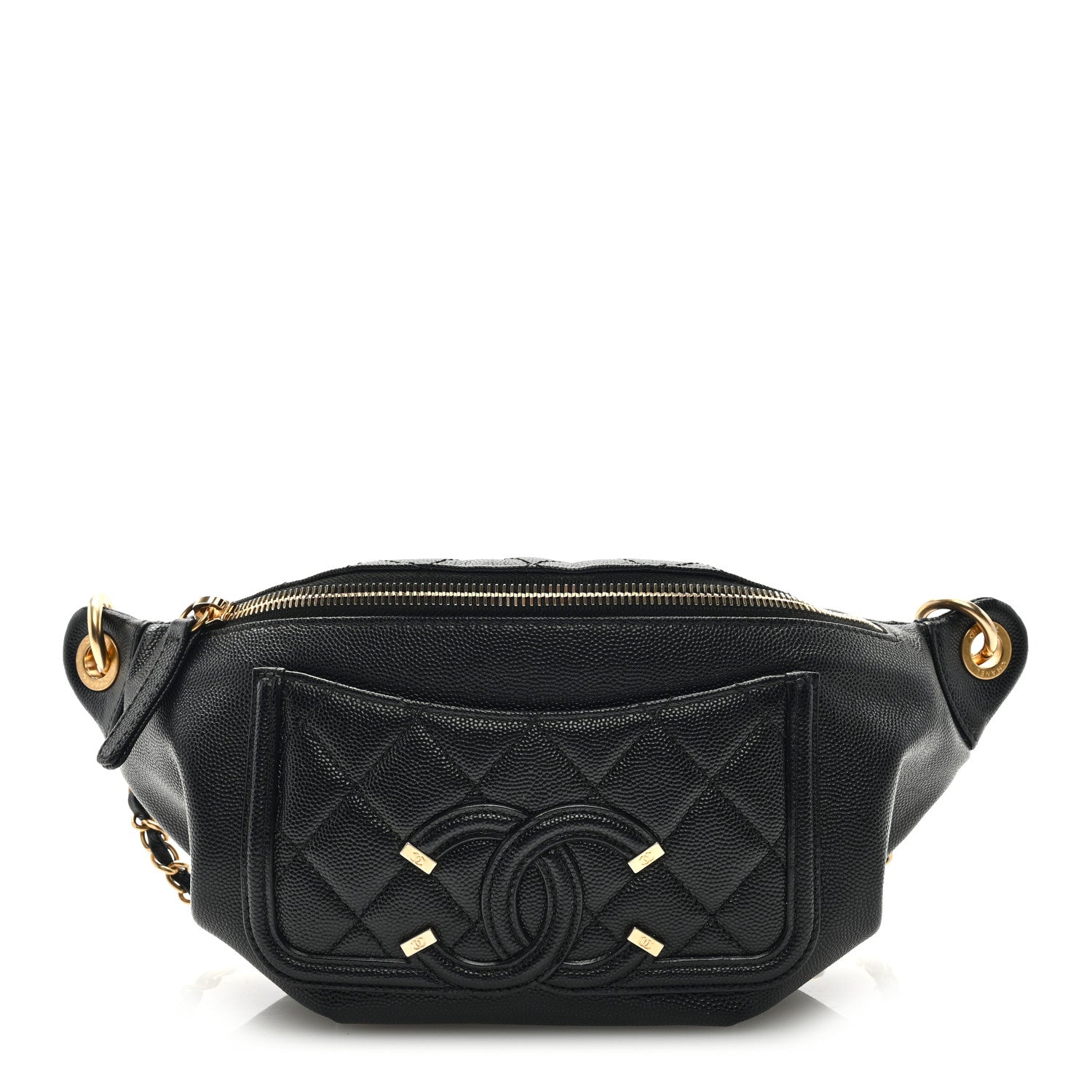 Chanel Caviar Quilted Filigree Waist Bag Black 1 of 9