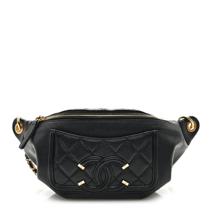Chanel Caviar Quilted Filigree Waist Bag Black 1 of 9