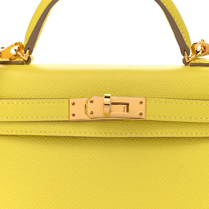 Hermes Epsom Mini Kelly Sellier 20 Lime 8 of 10