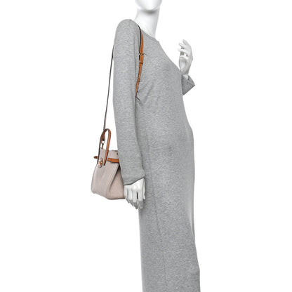 Valentino Garavani Cotton Canvas Calfskin Vlogo Small Antibes Tote Naturale Tobacco 2 of 12