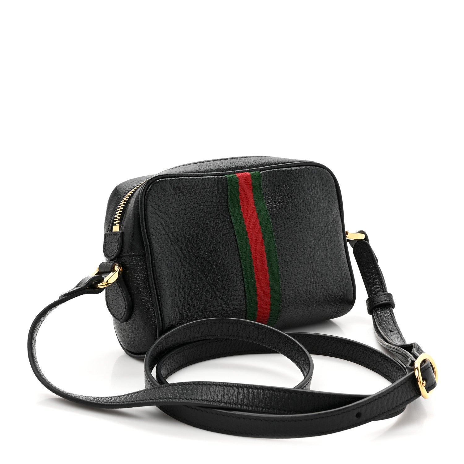 Gucci Calfskin Web Mini Ophidia Shoulder Bag Black 3 of 10