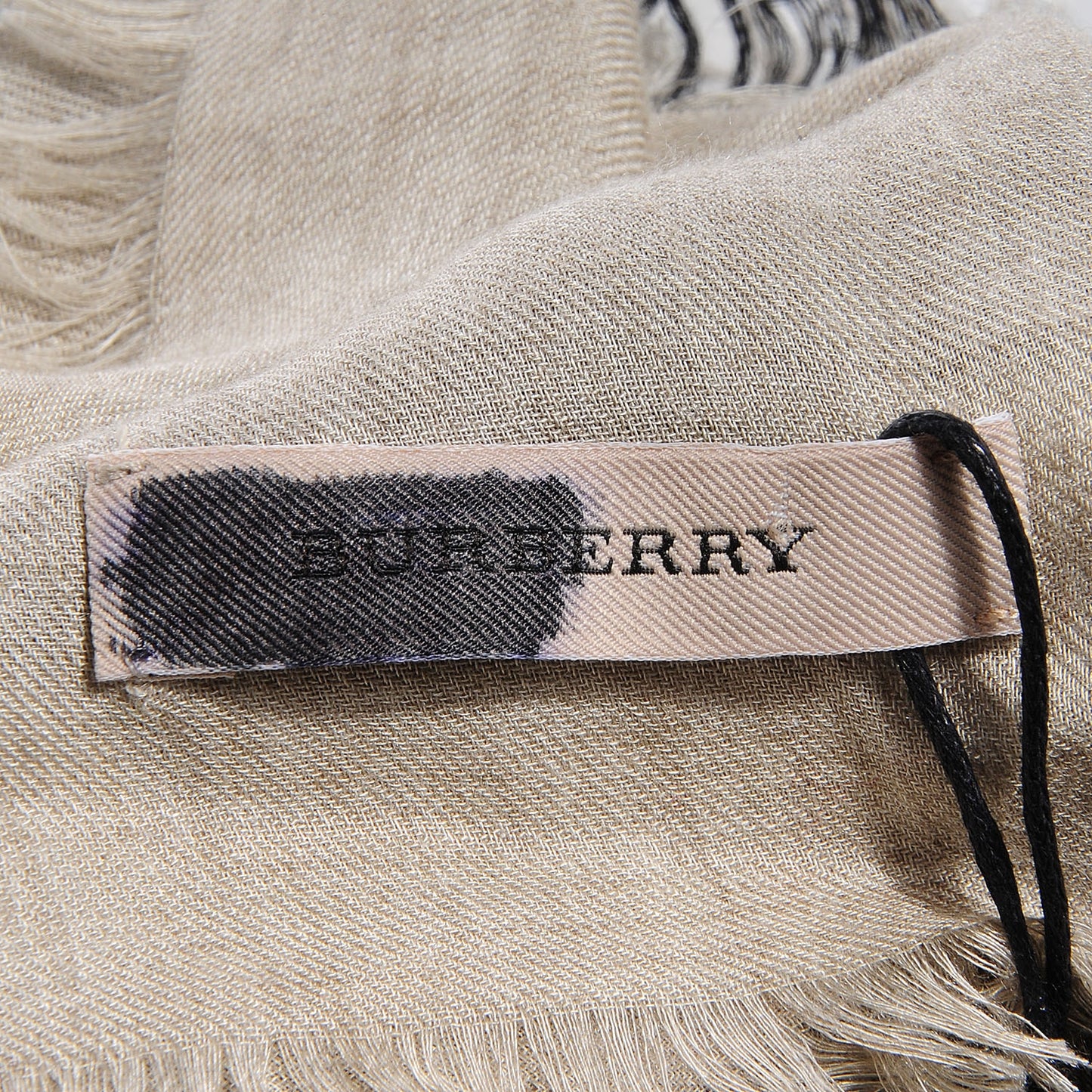 Modal Wool Chambray Overdyed Check Square Scarf Pale Stone