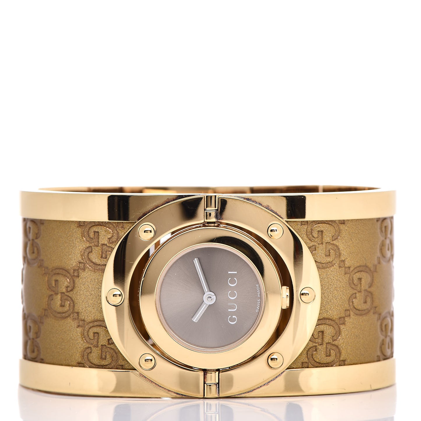 Stainless Steel Calfskin 33mm Twirl Quartz Watch Bronze
