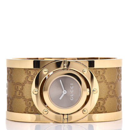 Gucci Stainless Steel Calfskin 33mm Twirl Quartz Watch Bronze 3 of 6