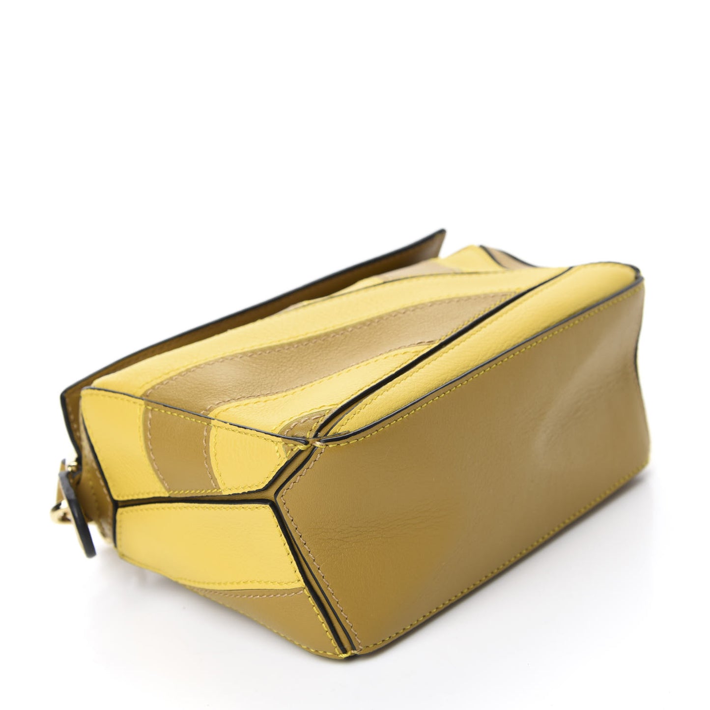 Calfskin Rugby Mini Puzzle Bag Yellow Ochre
