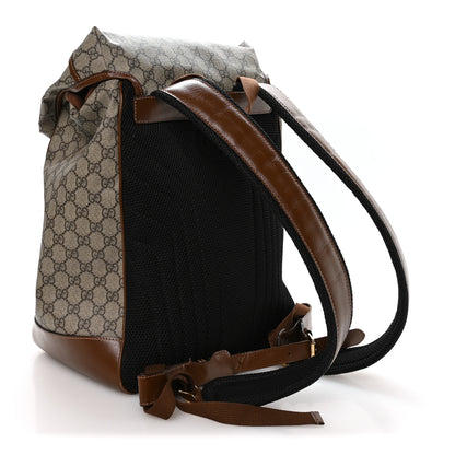 Gucci GG Supreme Monogram Azalea Calfskin Medium Retro Interlocking G Buckle Backpack Beige Ebony Brown Sugar 3 of 10