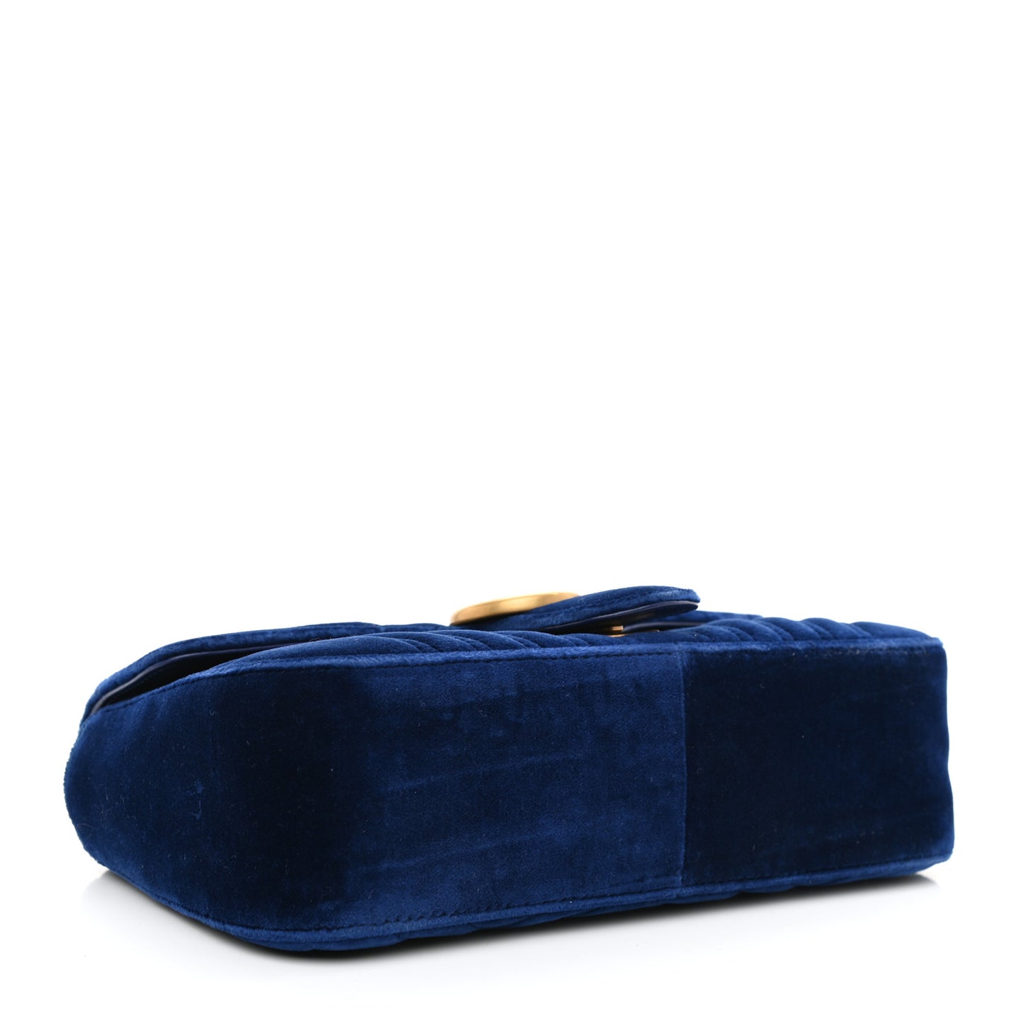Velvet Matelasse Small GG Marmont Shoulder Bag Cobalt Blue