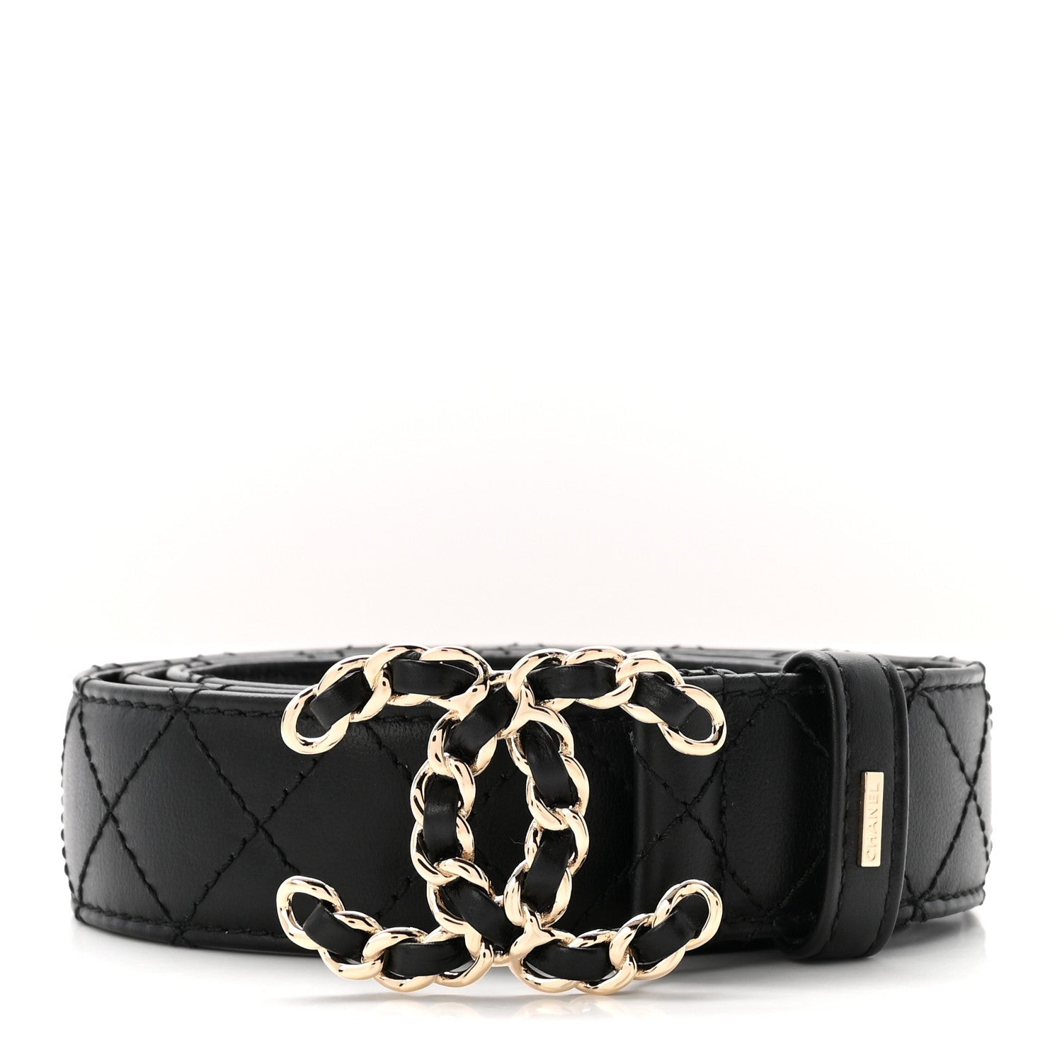 Chanel Lambskin Quilted CC Chain Belt 85 34 Black 1 of 7