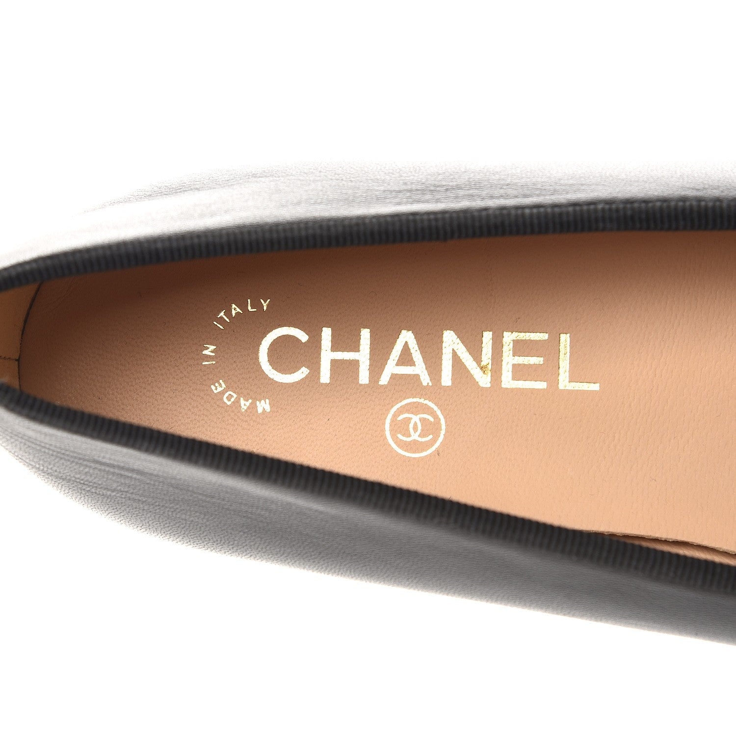 Chanel Lambskin Patent Cap Toe Ballerina Flats 39.5 Black 6 of 9