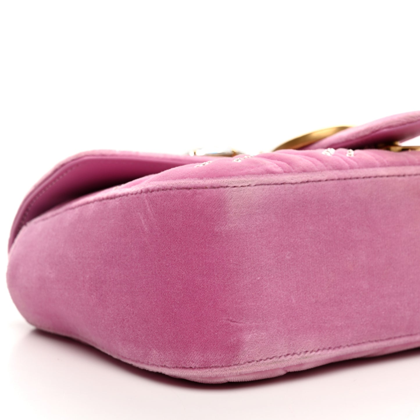 Velvet Matelasse Marquise Crystals Embroidered Small GG Marmont Shoulder Bag Malva