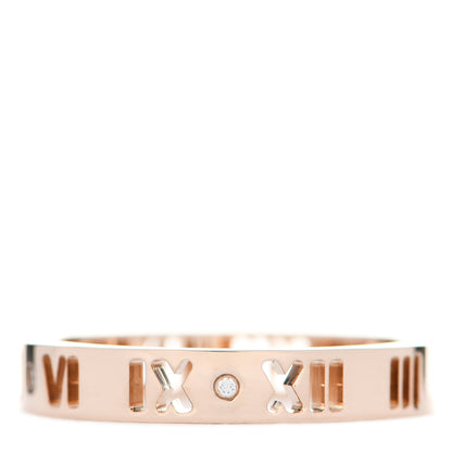 Tiffany 18K Rose Gold Diamond Atlas Pierced Ring 56 7.75 1 of 5