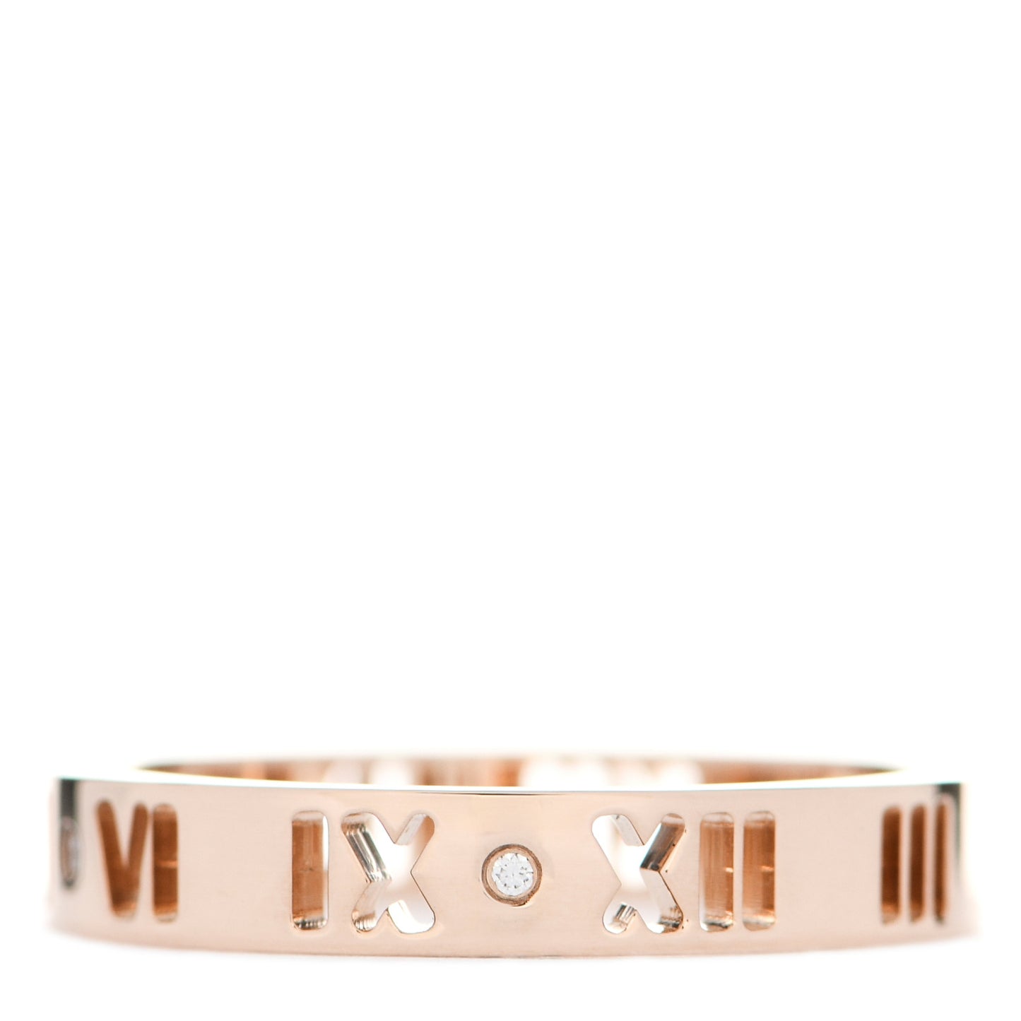 18K Rose Gold Diamond Atlas Pierced Ring 56 7.75