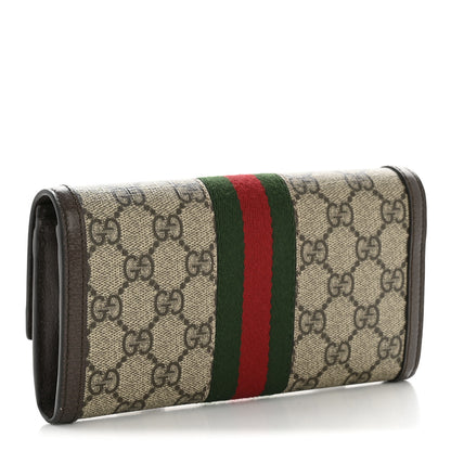 Gucci GG Supreme Monogram Web Ophidia Continental Wallet Brown 3 of 11