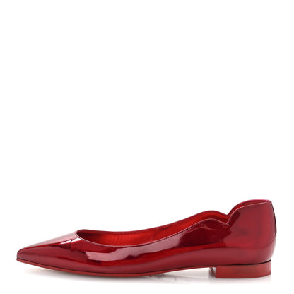 Christian Louboutin Metallic Patent Psychic Hot Chickita Flats 37.5 Loubi 1 of 11