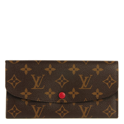 Louis Vuitton Monogram Emilie Wallet Red 1 of 8