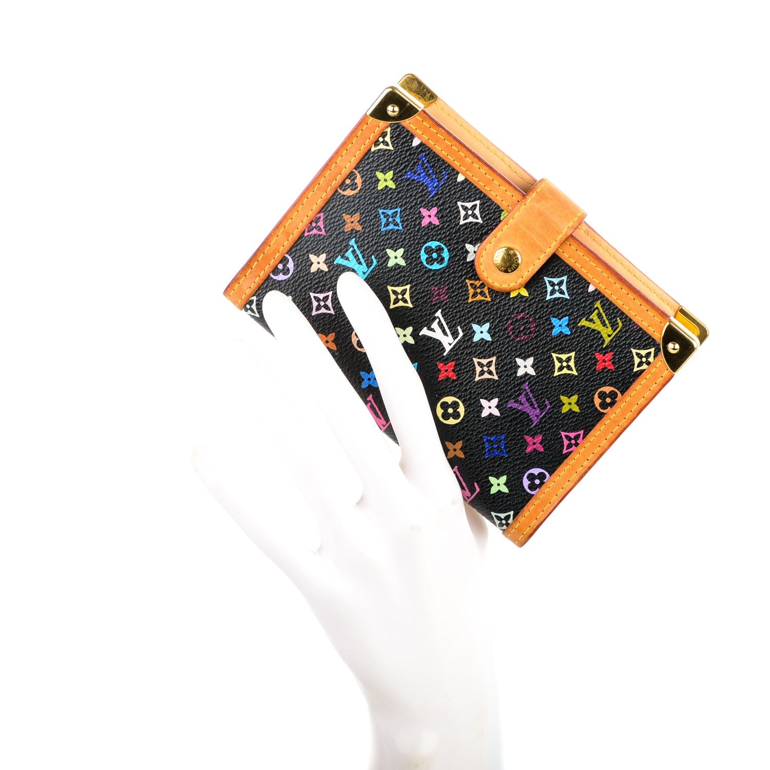 Louis Vuitton Monogram Multicolor Small Ring Agenda Cover Black 8 of 12
