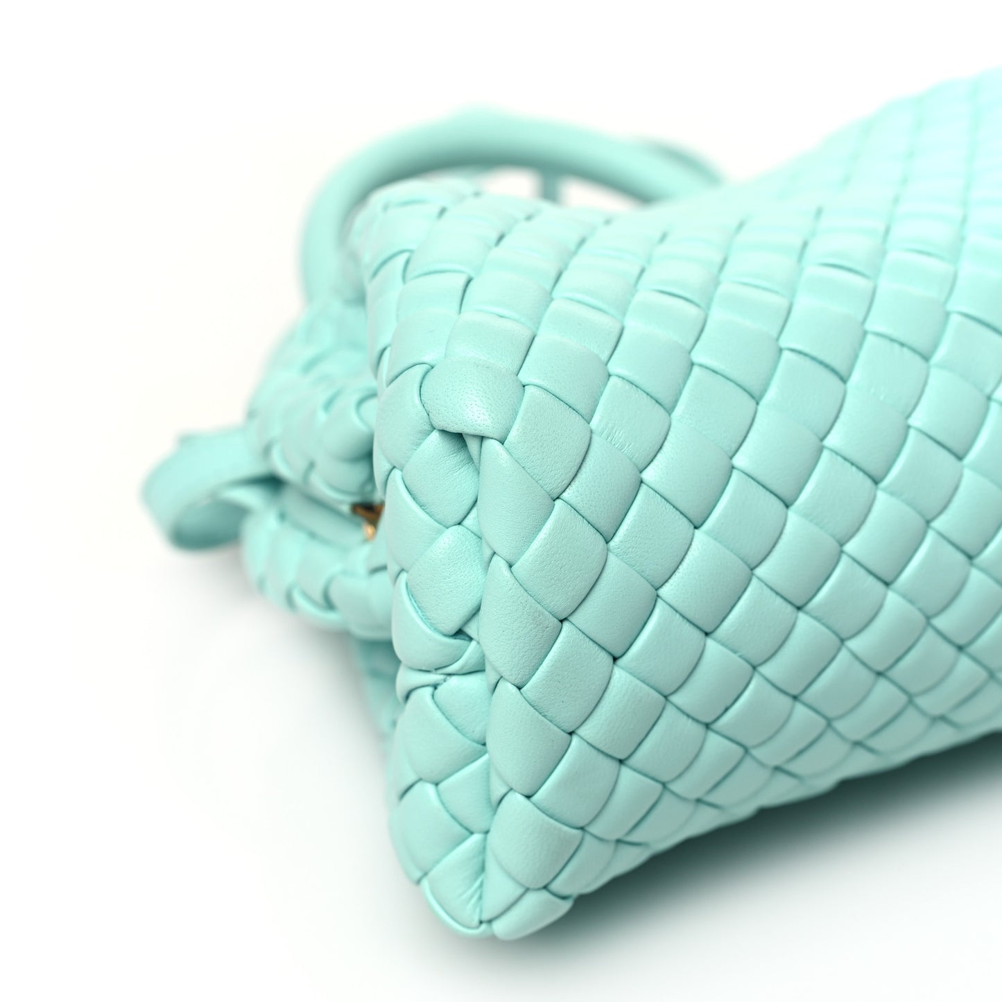 Nappa Intreccio Mini Padded Handle Bag Celadon
