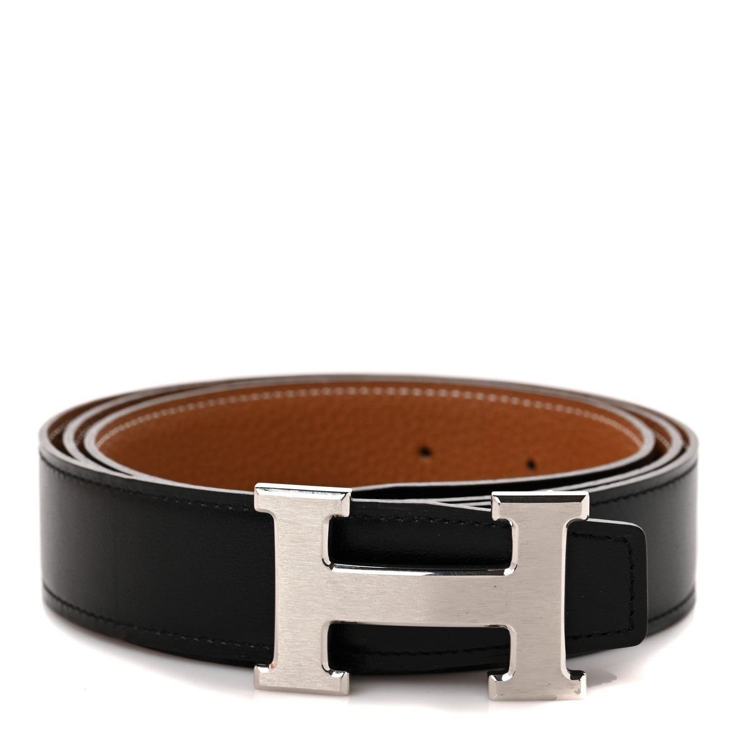 Hermes Box Togo 32mm Constance H Belt 105 Black Gold 1 of 5