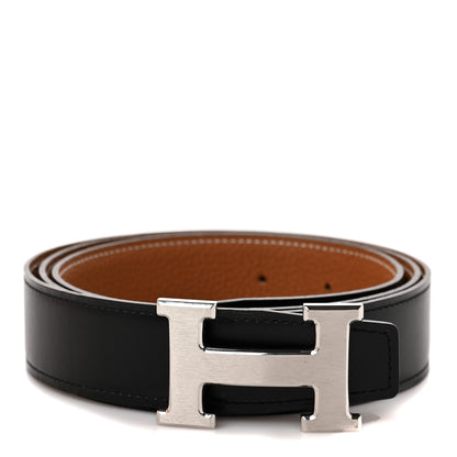 Hermes Box Togo 32mm Constance H Belt 105 Black Gold 1 of 5