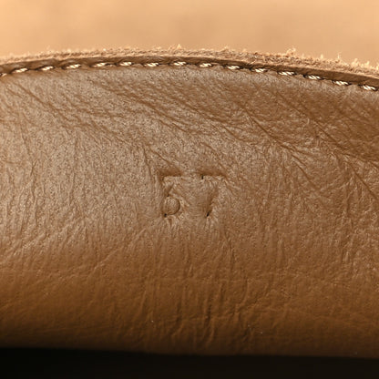 Hermes Suede Calfskin Womens Lazy Loafers 37 Brune Fume 9 of 10