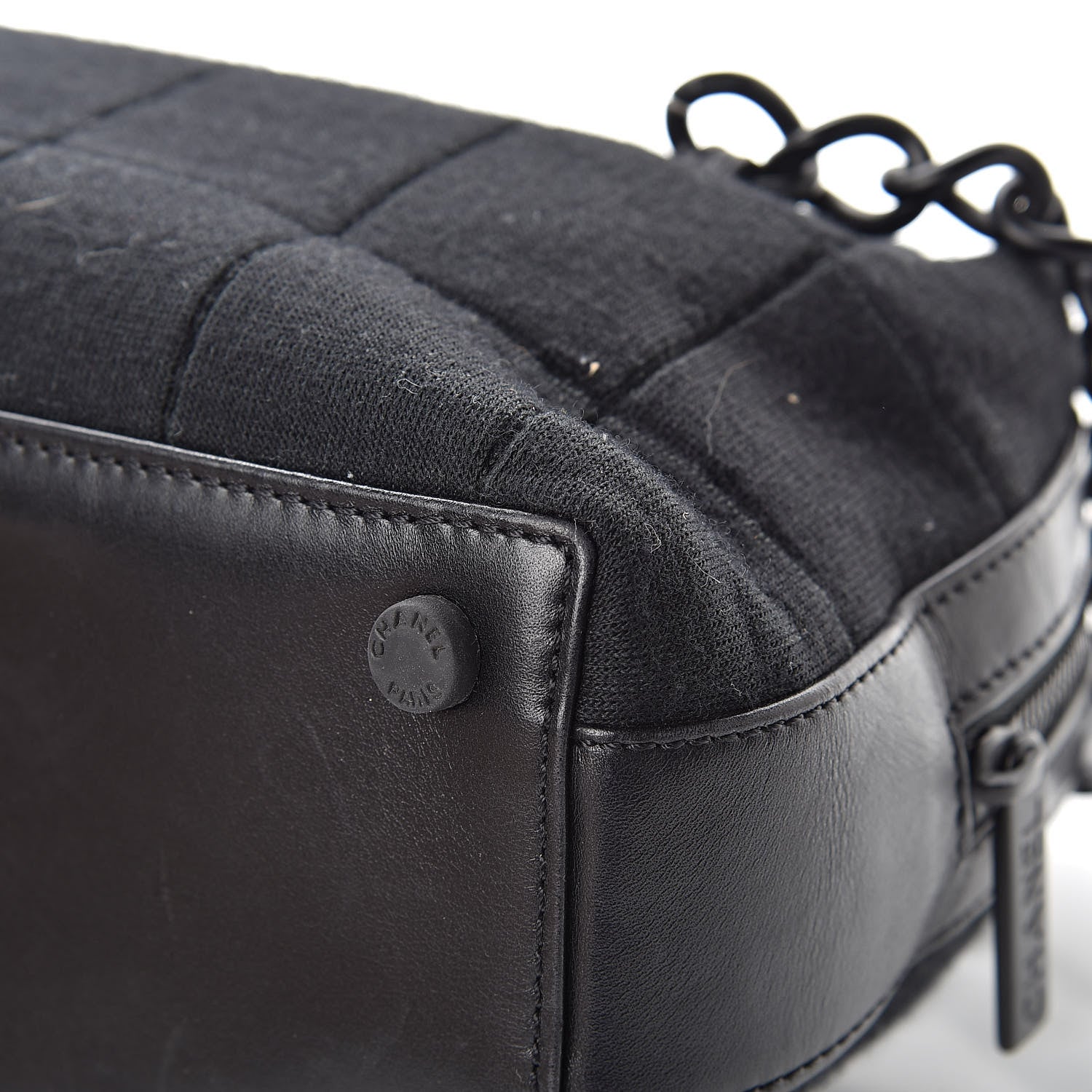 Chanel Jersey Quilted Chocolate Bar Shoulder Bag Black 11 of 15