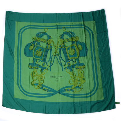 Hermes Silk Dip Dye Brides de Gala Shawl Scarf 140 Green 2 of 5