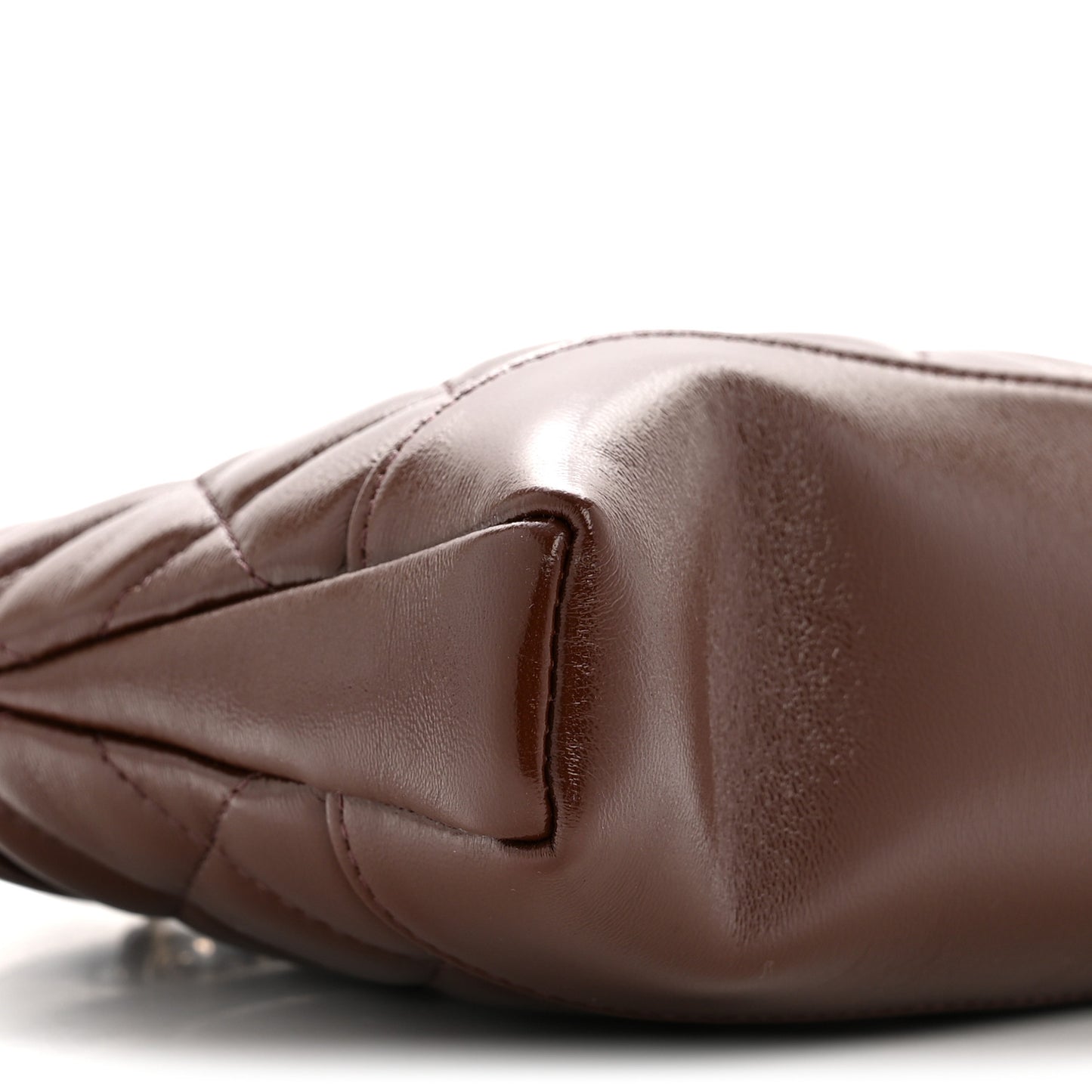 Metallic Aged Calfskin Quilted Nano 31 Shopping Bag Gold Brown