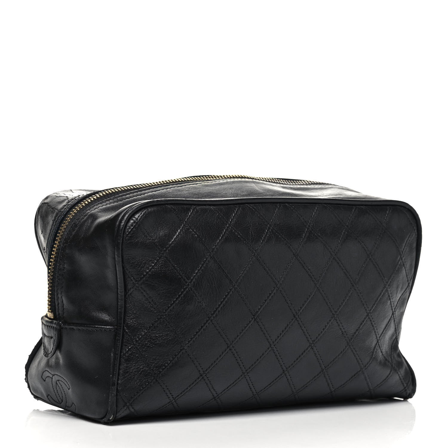 Chanel Lambskin Quilted Cosmetic Case Black 3 of 13