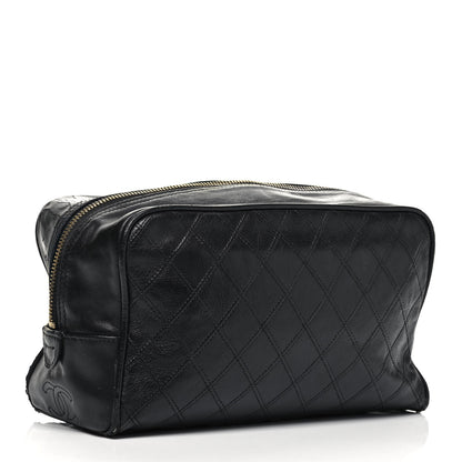 Chanel Lambskin Quilted Cosmetic Case Black 3 of 13