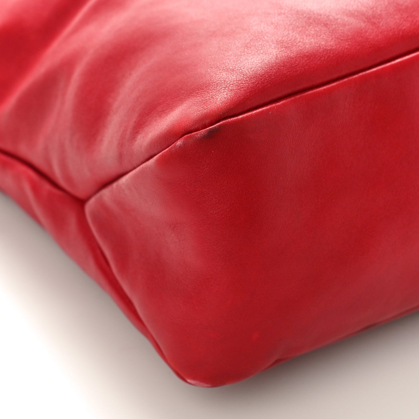 Calfskin Medium Horsebit Chain Hobo Red