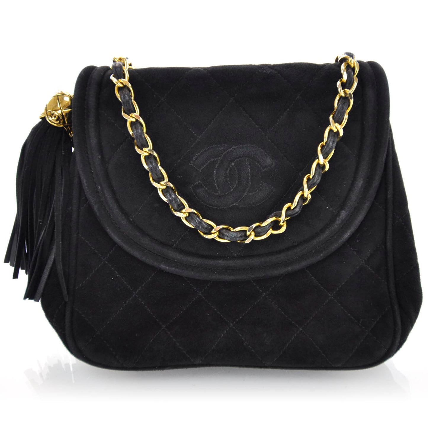 Suede Tassel Bag Black