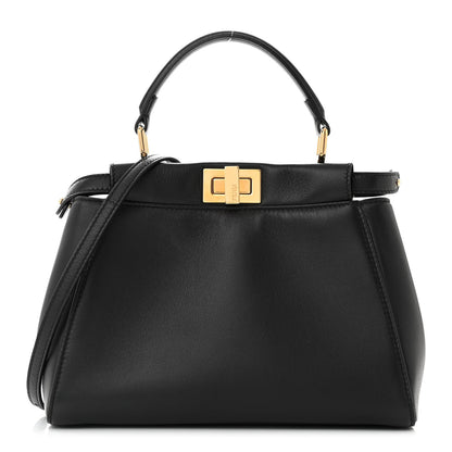 Fendi Nappa Mini Peekaboo Iconic Satchel Black 1 of 12