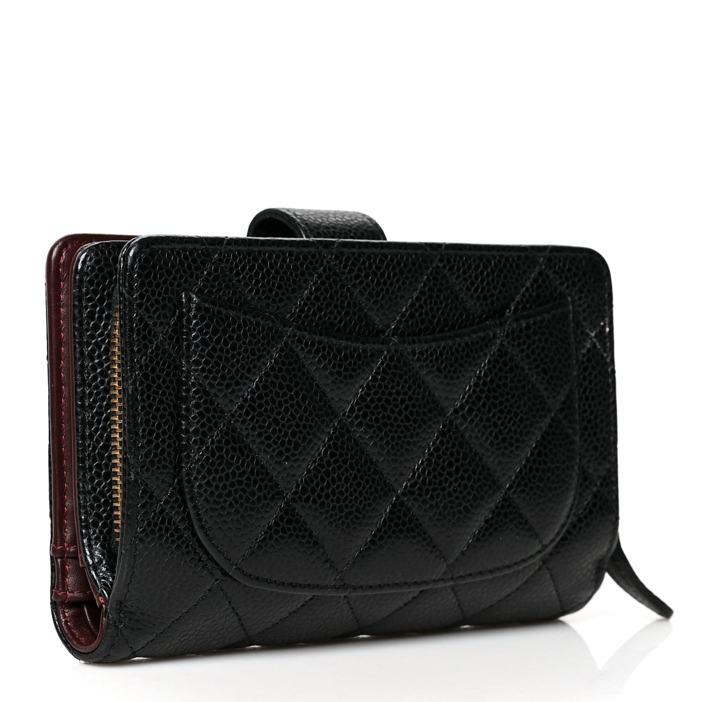 Caviar Quilted CC French Wallet Black