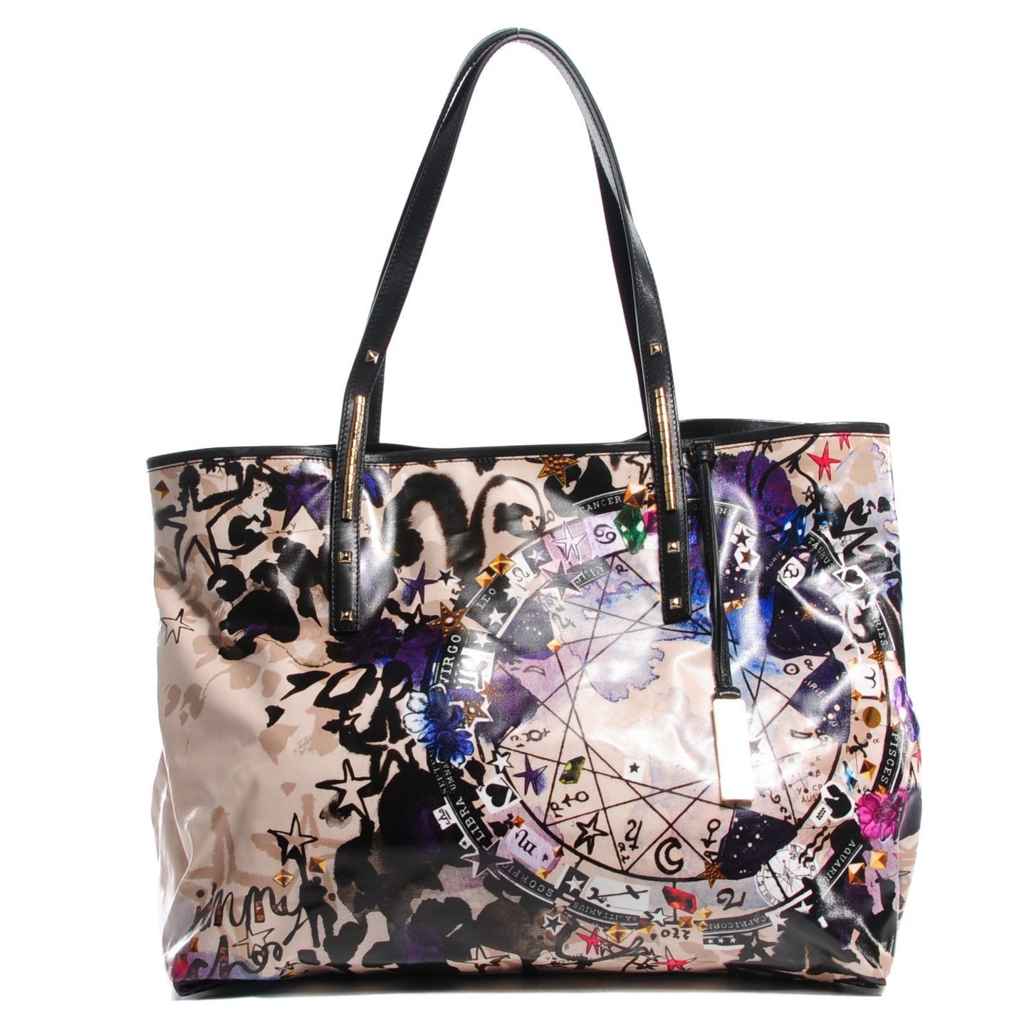 Glazed Canvas Large Printed Scarlet Tote