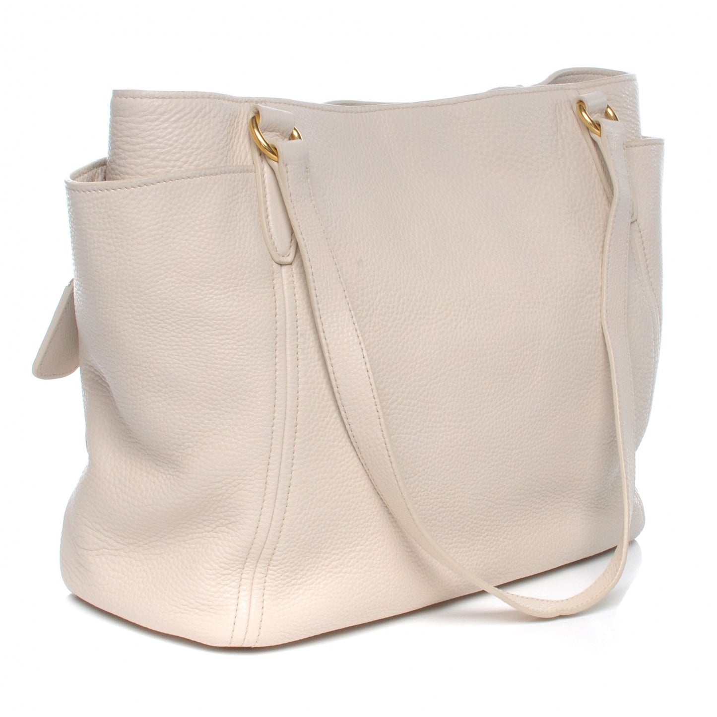 Sacca Vitello Daino Tote Shoulder Bag Talco