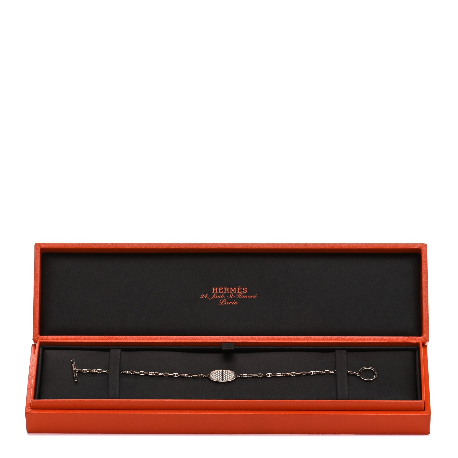 Hermes 18K Rose Gold Diamond Chaine d'Ancre Verso Bracelet ST 9 of 9