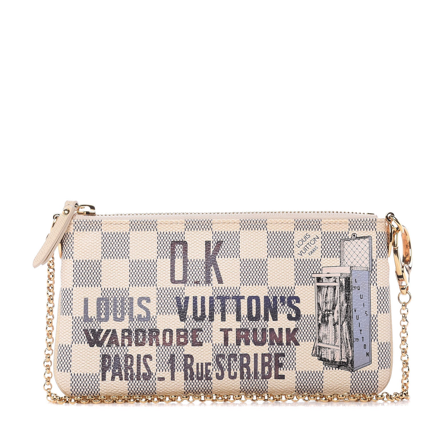 Louis Vuitton Damier Azur Trunk Pochette Milla MM 1 of 10