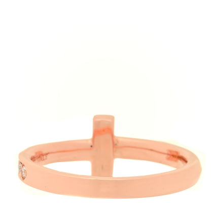 Tiffany 18K Rose Gold Diamond T T1 Ring 51 5.75 3 of 5